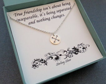 Friends gift, best friends, arrow necklace, graduate, bridesmaids, friendship necklace, sterling silver,