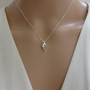 Graduation Gifts for Her, Lightning Bolt Necklace, Fearless Necklace, Gift for Friend, Sterling Silver Necklace image 6