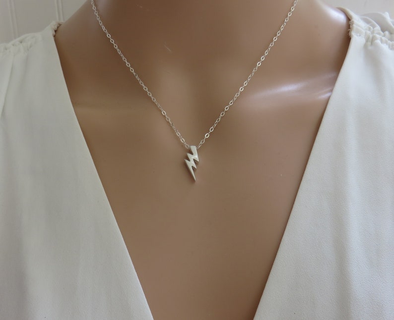 Graduation Gifts for Her, Lightning Bolt Necklace, Fearless Necklace, Gift for Friend, Sterling Silver Necklace image 6