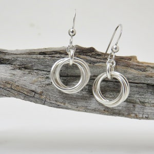 Sterling Silver Earrings, 3 Ring Earrings, Sterling Silver Love Knot Earrings, 3 Circles, Infinity Earrings, MarciaHDesigns