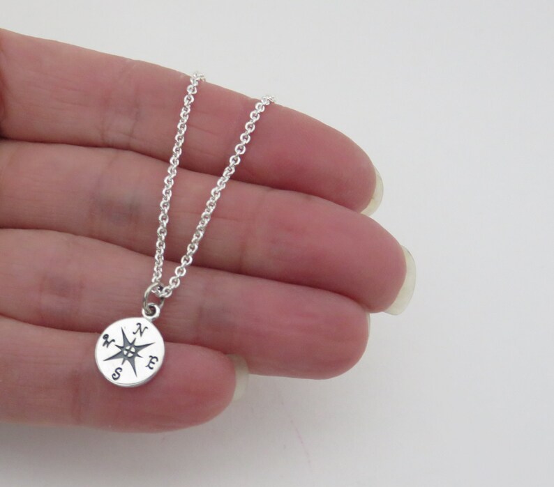 Graduation Gift, Sterling Silver Compass Necklace, Graduation Gift for Her, Milestone Jewelry Gifts, Compass Jewelry, MarciaHDesigns, MHD image 5