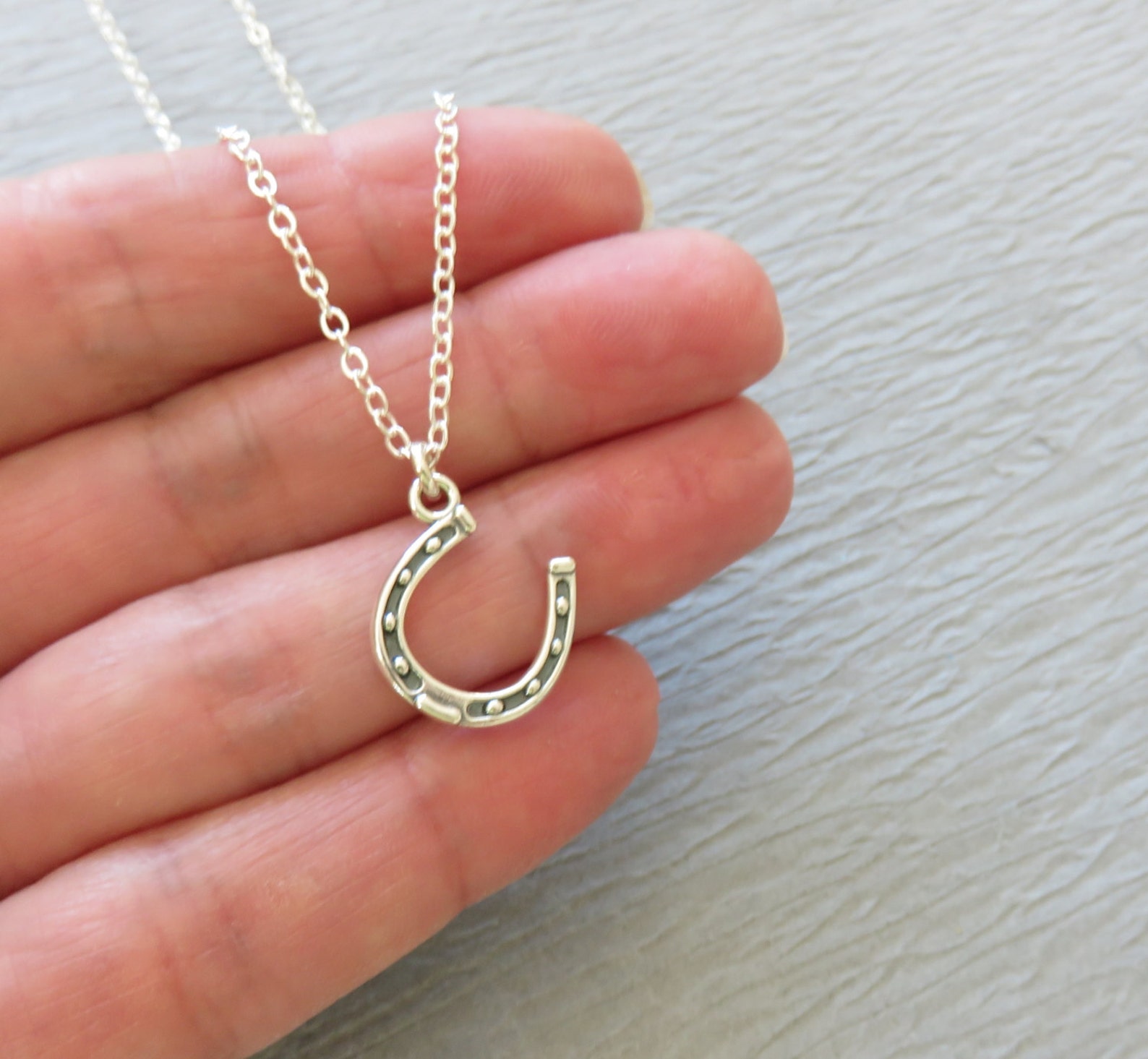 Horseshoe Necklace horseshoe jewelry sterling silver silver Etsy