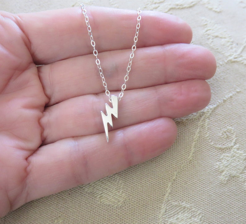 Graduation Gifts for Her, Lightning Bolt Necklace, Fearless Necklace, Gift for Friend, Sterling Silver Necklace image 4