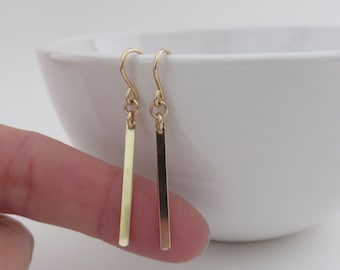 Gold Bar Earrings, 14k gold filled earrings, gold earrings, 14k gold filled, bar earrings, stick earrings, bar jewelry, everyday earrings