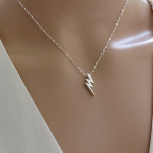 Graduation Gifts for Her, Lightning Bolt Necklace, Fearless Necklace, Gift for Friend, Sterling Silver Necklace image 2