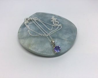 Tanzanite Sterling Silver Pendant Necklace