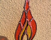 Eternal Flame Stained Glass Suncatcher. Made to Order. Custom Enquires Welcomed )
