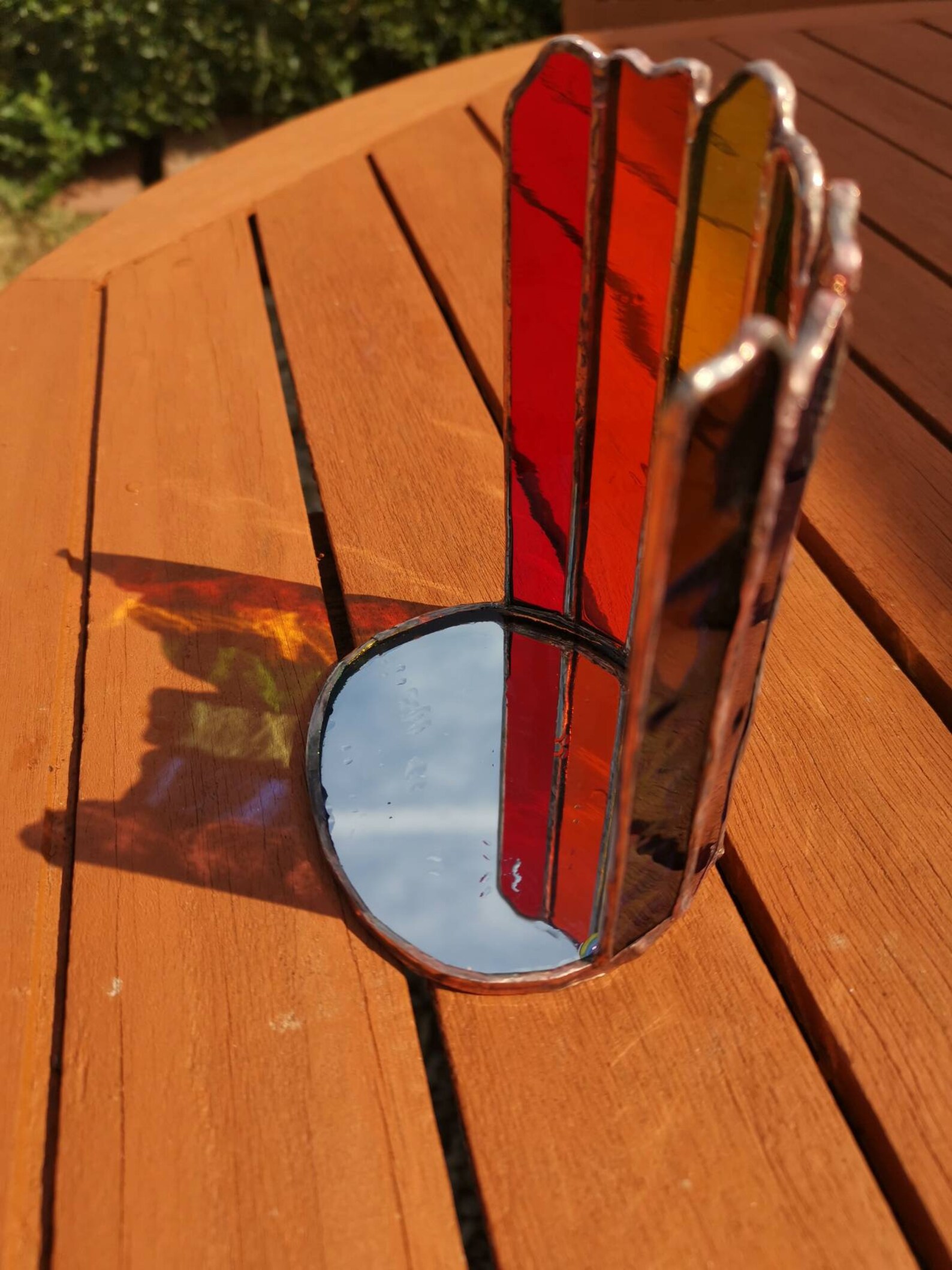 Rainbow Spectrum Chakra Stripe Suncatcher Candle Holder. Etsy UK