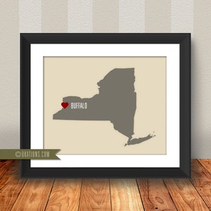 Buffalo New York Liebe Wandkunst - ich liebe Stadtstaat Instant Download - Digitaldatei - zum Ausdrucken - Download