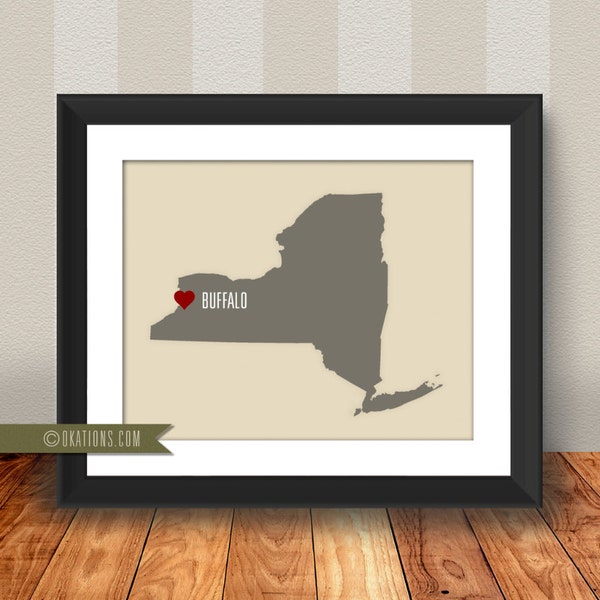 Buffalo New York Love  Wall Art - I love city state Instant Download - Digital File - Printable - Downloadable