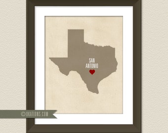 San Antonio Texas Love  Wall Art - I love city state Instant Download - Digital File - Printable - Downloadable