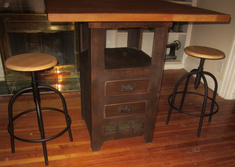 Beautiful Solid Poplar Kitchen Island Pub Table