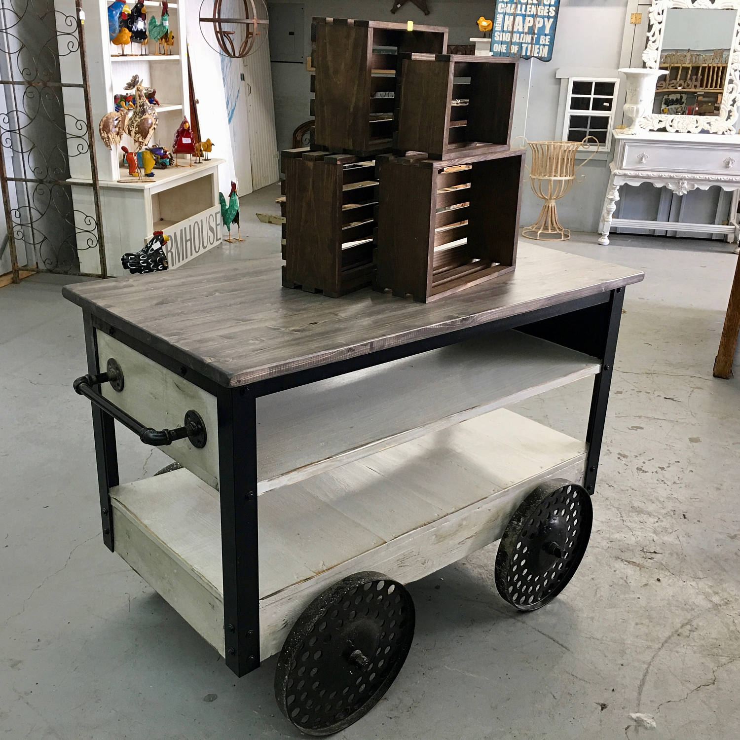 Urban Industrial Kitchen Island Cart | Etsy