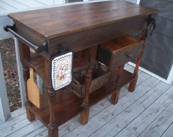 Beautiful 48" x 20" Solid wood Rustic Kitchen Island.