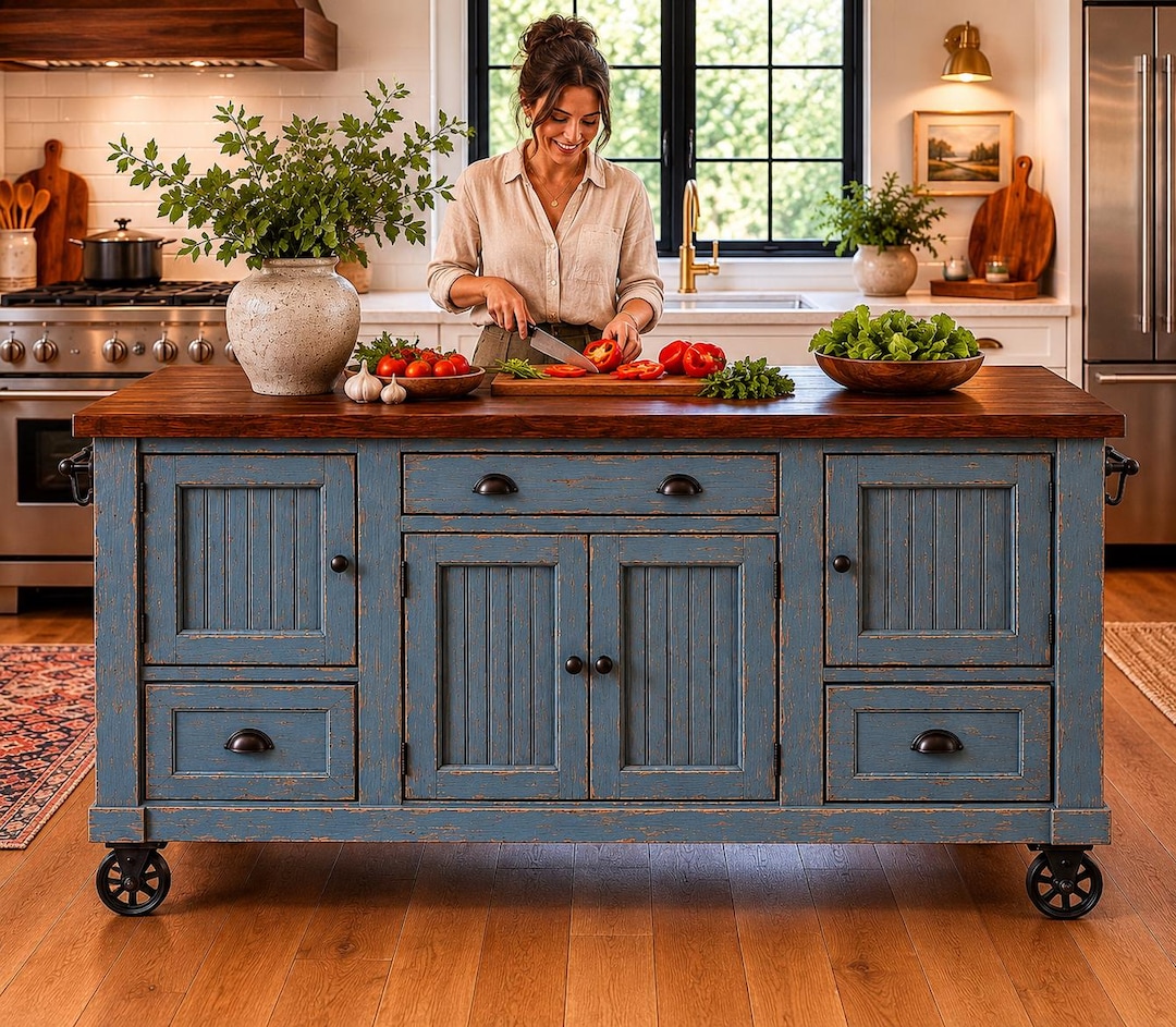 Handmade Custom Kitchen Island With Storage - Etsy