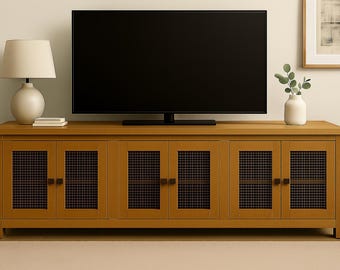 Custom Solid Wood Media Consoles – Shaker or Wire Panel Cabinets Built to Your Specs. Solid Wood, Hand Built Media Storage Console