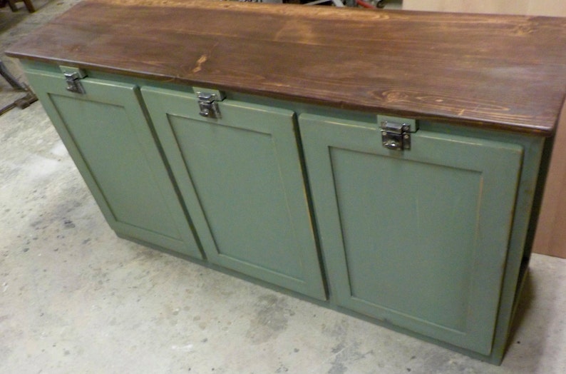 Beautiful Farmhouse Style Triple Trash Can Tip Out Etsy