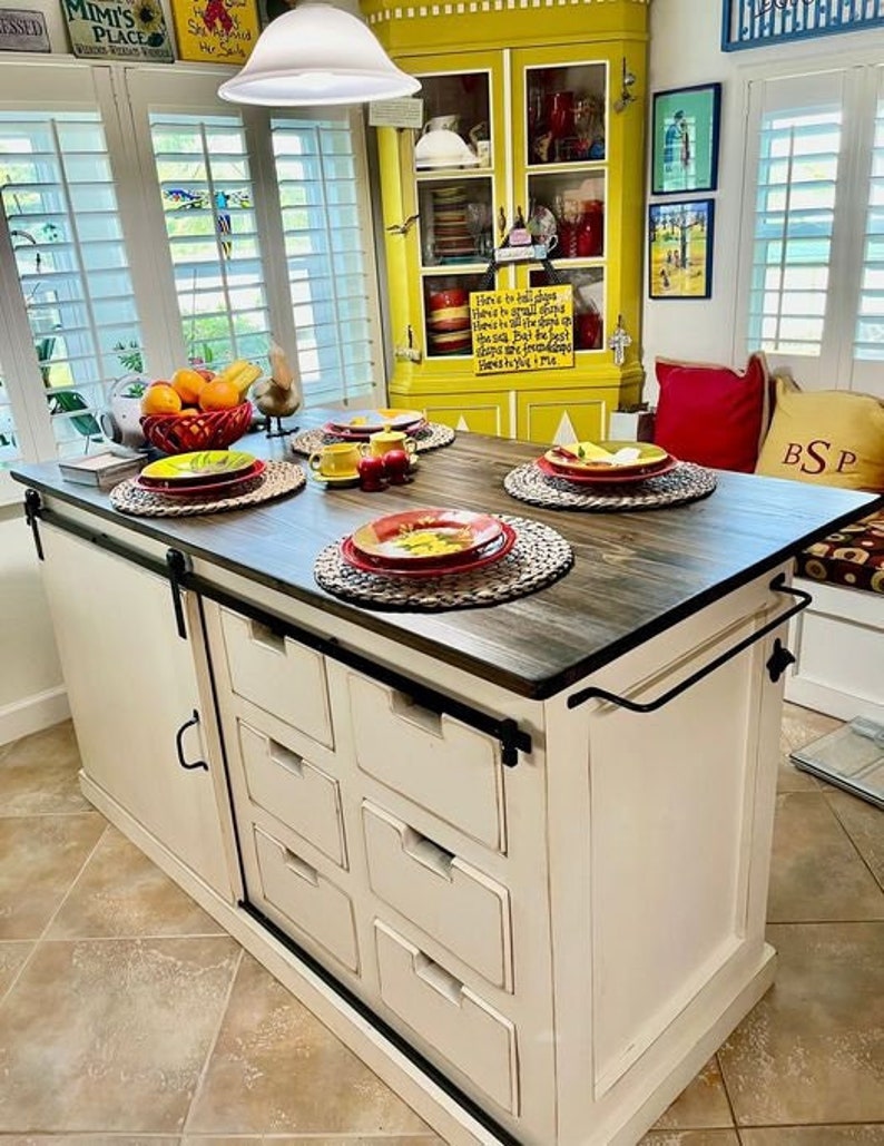 Kitchen Island Kitchen Island With Storage. Beautiful Sliding Etsy