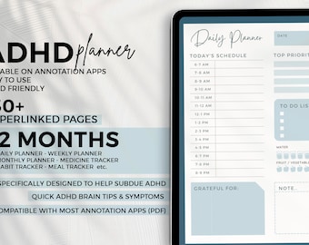 Pianificatore e organizzatore digitale ADHD - Digitale - Pianificatore stampabile, cura personale quotidiana, organizzatore di mamme impegnate