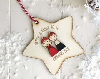 Mummy and Daddy to be Personalised Christmas decoration