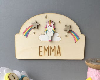 Unicorn Door Plaque | Child's name sign | Nursery sign | Unicorn