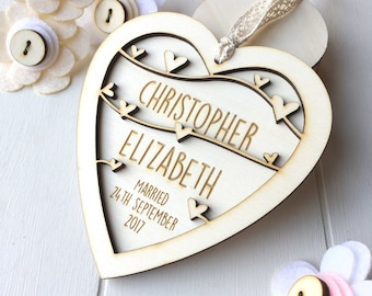 Wedding Day keepsake | Wooden Anniversary keepsake | Keepsake heart | Wedding gift | Couples gift