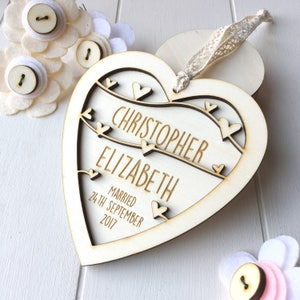 Wedding Day keepsake | Wooden Anniversary keepsake | Keepsake heart | Wedding gift | Couples gift