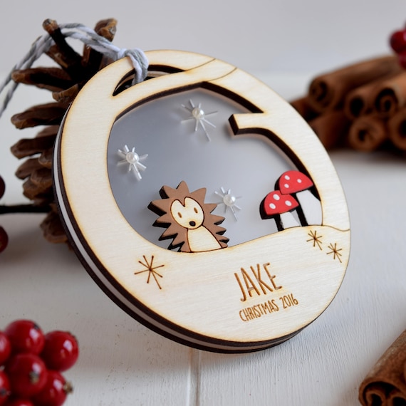Personalised Baby/'s 1st babioles de Noël Woodland Rabbit Arbre de Noel Décoration