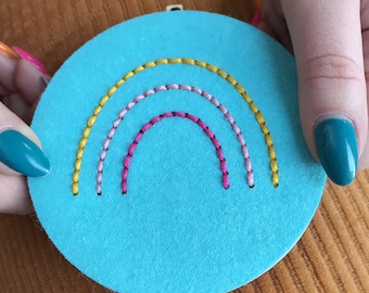 Rainbow Embroidery Hoop Tin Kit