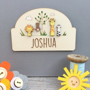 Personalised Jungle door plaque jungle theme child's room sign image 2