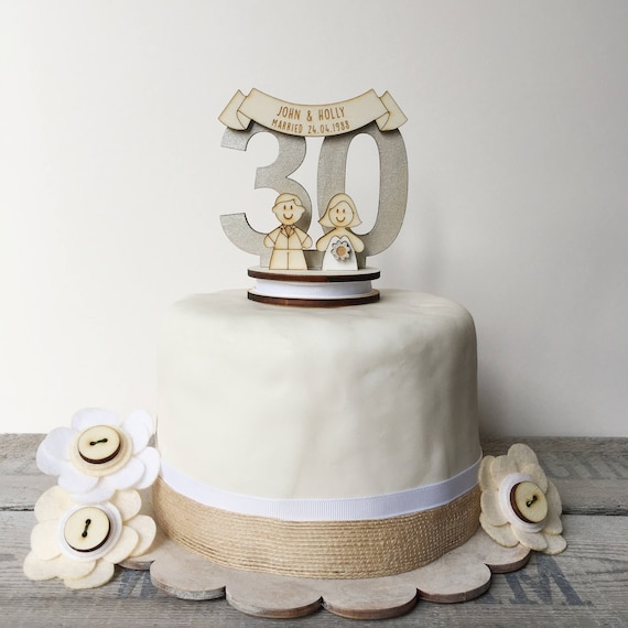 20TH OR 30TH wedding Anniversary Cake topper Rhinestone wedding quote 