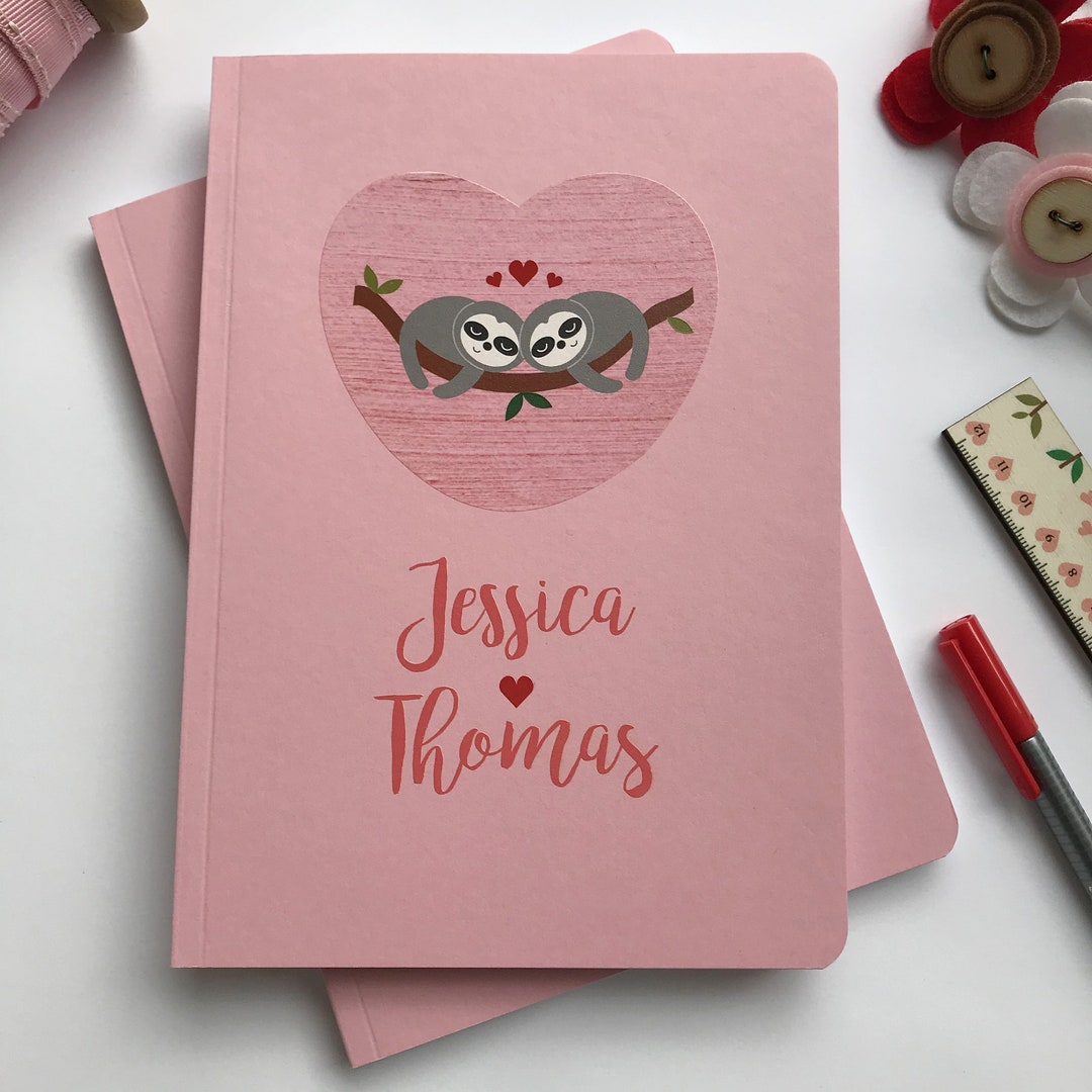 Personalised Cute Sloths Recycled Notebook - Etsy