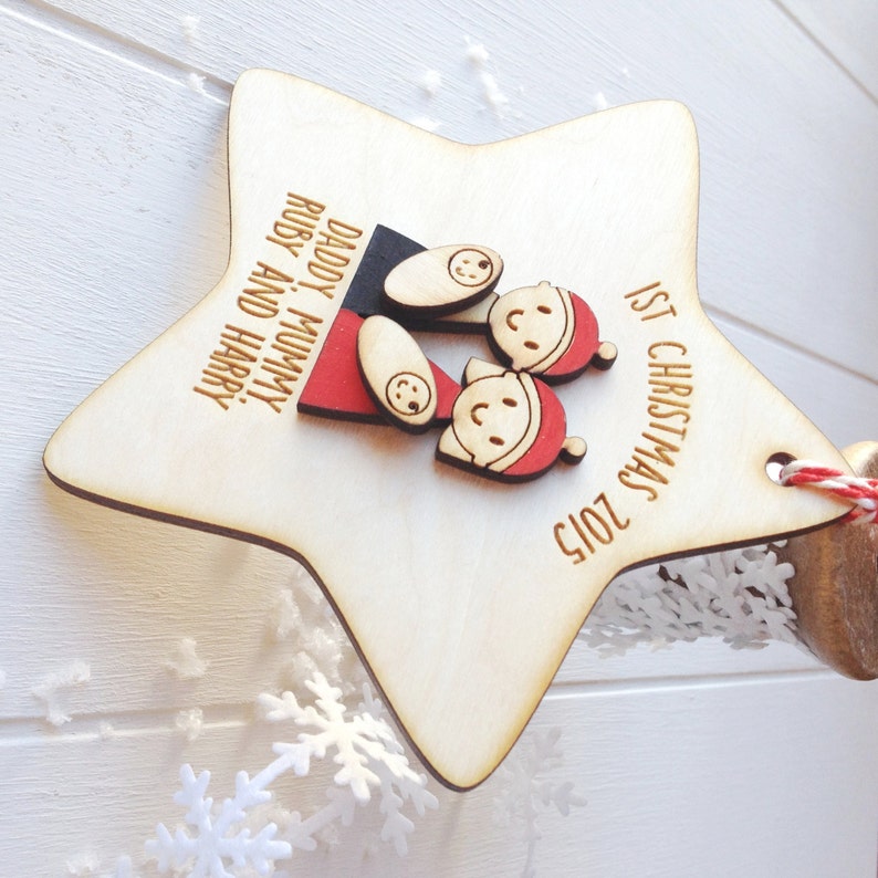Baby Twins, Family's First Christmas Decoration personalised tree decoration image 2