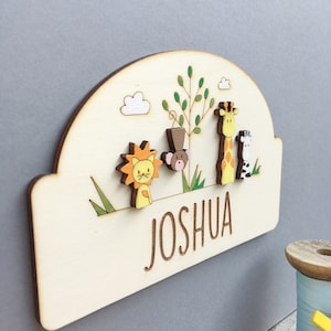 Personalised Jungle door plaque jungle theme child's room sign image 3