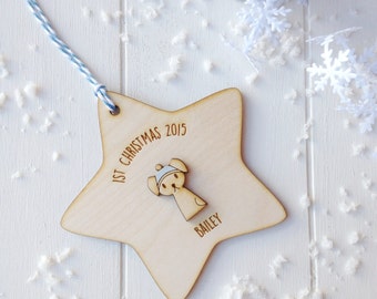 Puppy's First Christmas Tree Decoration - personalised puppy decoration - puppy keepsake
