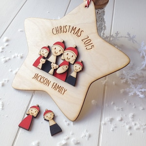 Family Christmas decoration - personalised tree decoration
