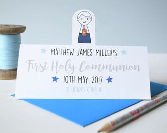 Boy's First Holy Communion Card - Personalised card - Holy Communion - Confirmation - Confirmation card