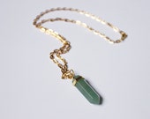 Gilded with aventurine pendant necklace