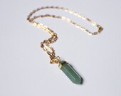 Gilded with aventurine pendant necklace