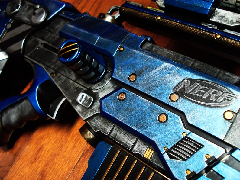 Nerf Longshot CS-12 custom painted in metallic blue theme | Etsy