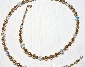 Gold and Crystal Necklace