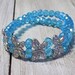 Blue beaded butterfly bracelet blue stretch beaded | Etsy