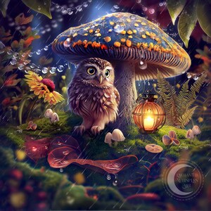 aby Owl Art Print – Whimsical Woodland Nursery Wall Décor
