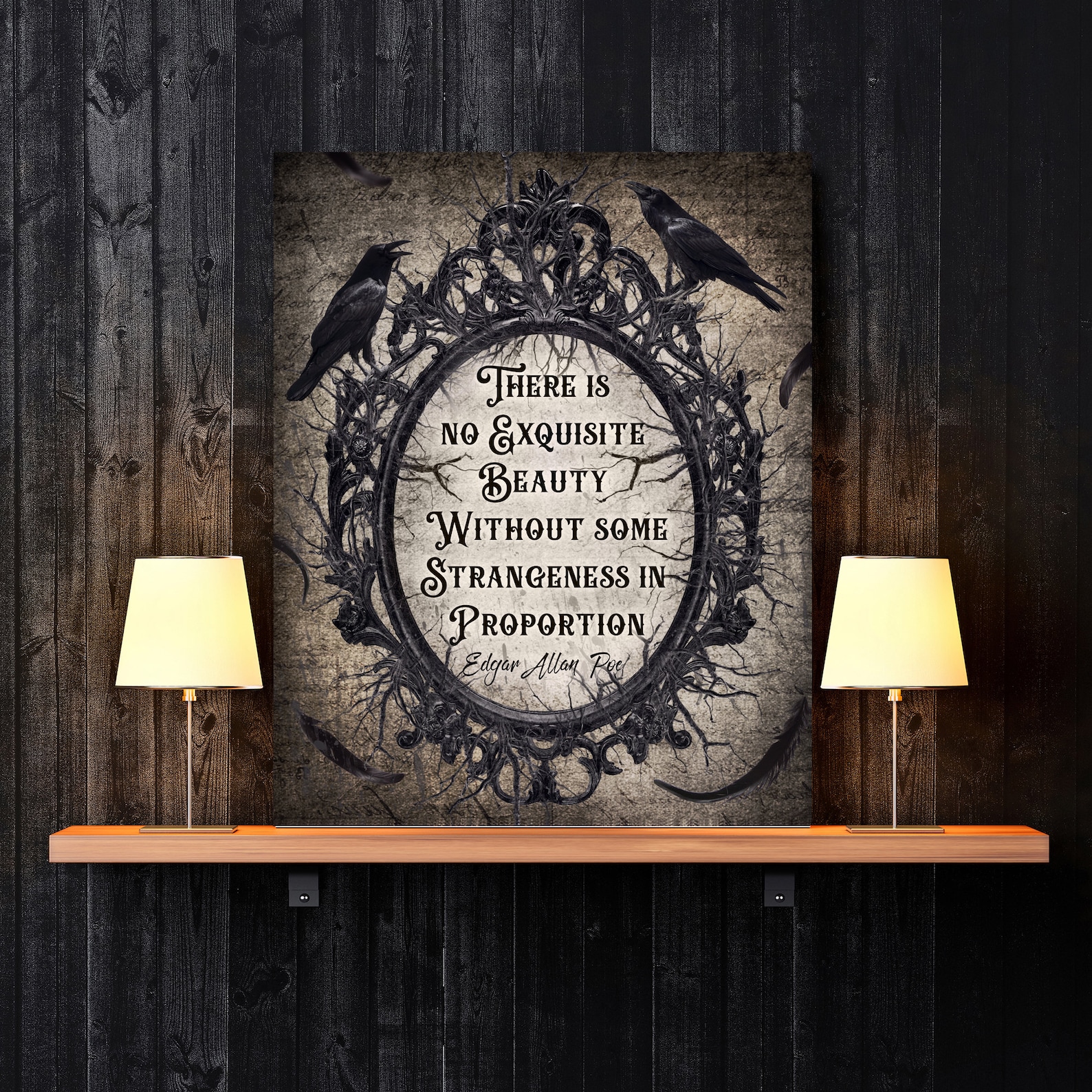 Poe Quote PRINT, Edgar Allan Poe Typography, Gothic Victorian Wall