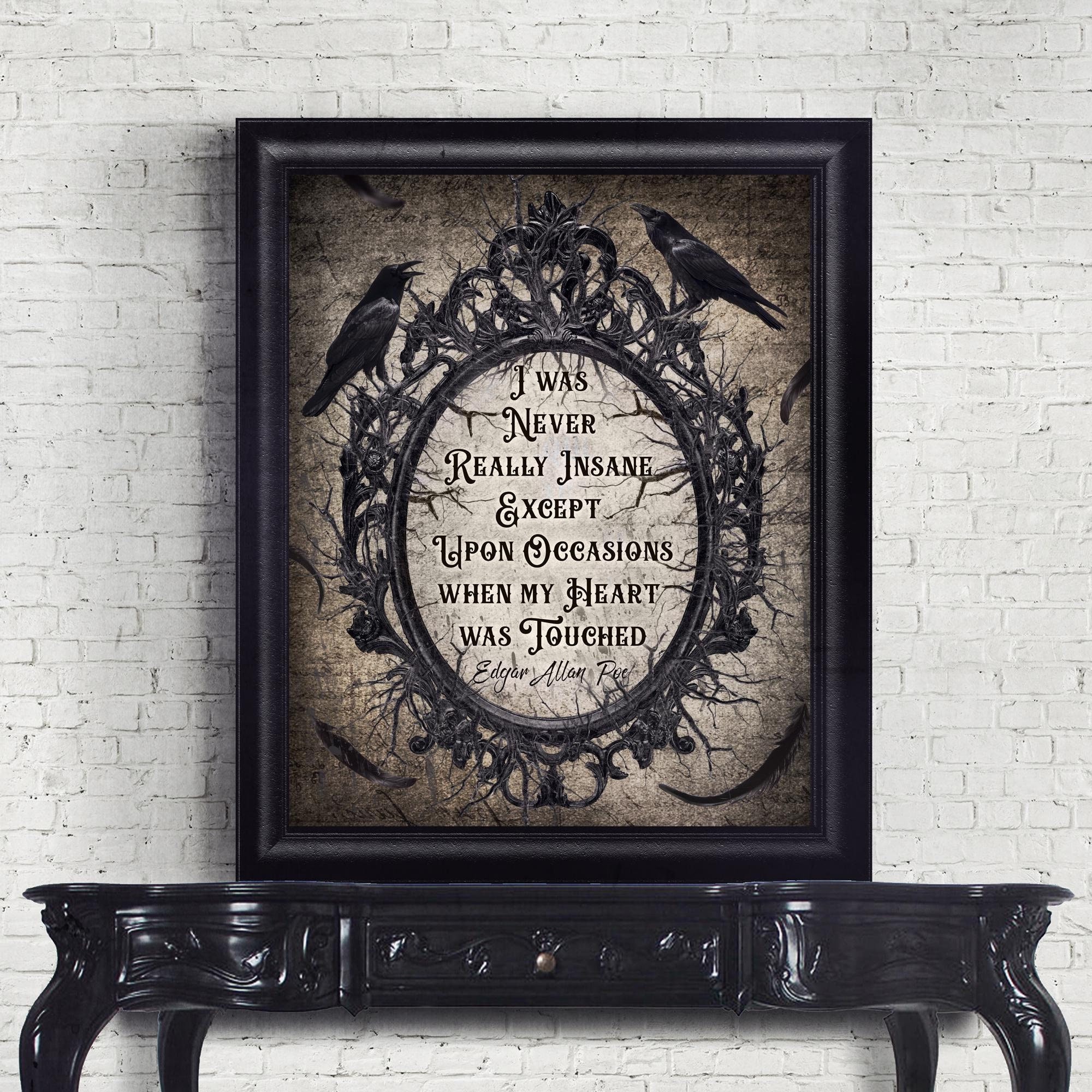 Edgar Allan Poe Print, Gothic Raven Poem Wall Art - Etsy