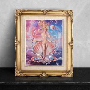 Aphrodite Art Print - Greek Goddess, Surreal Ocean Fantasy image 9