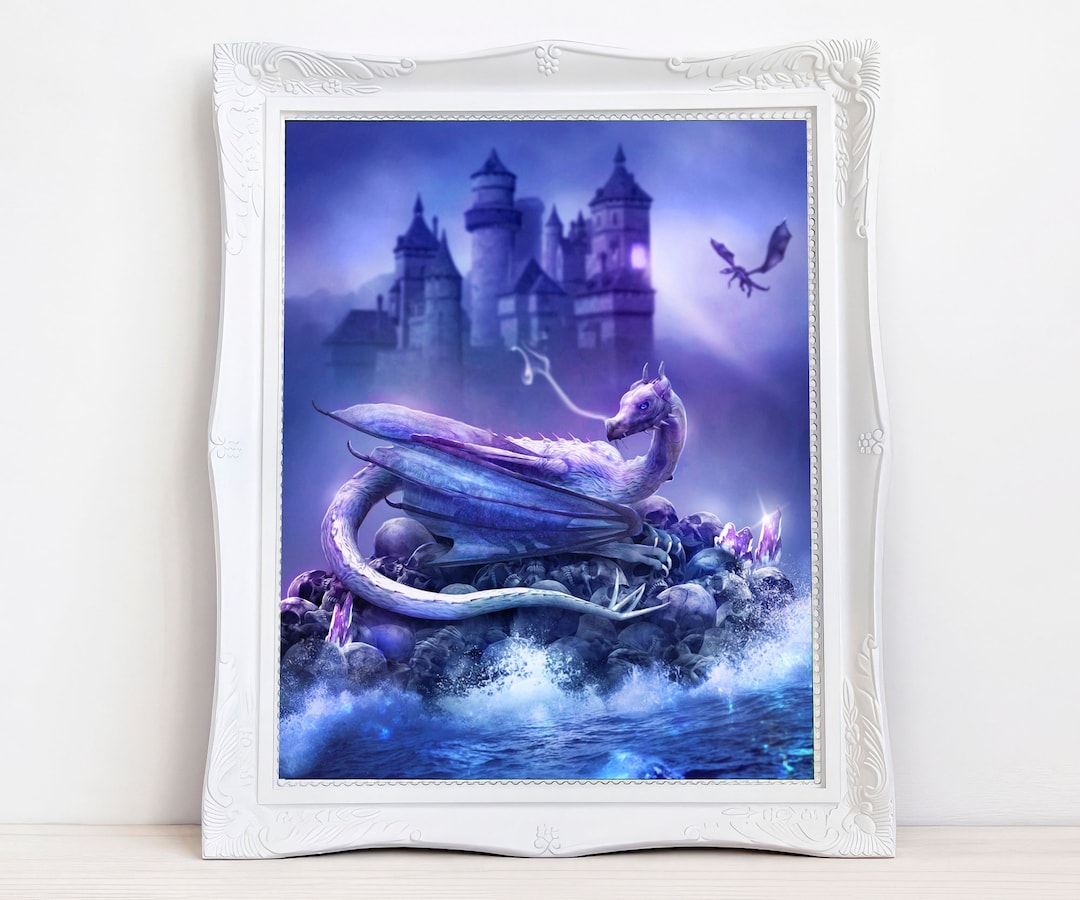 Fantasy Purple Dragon ART PRINT, Mystical Creature Wall Décor, Digital ...