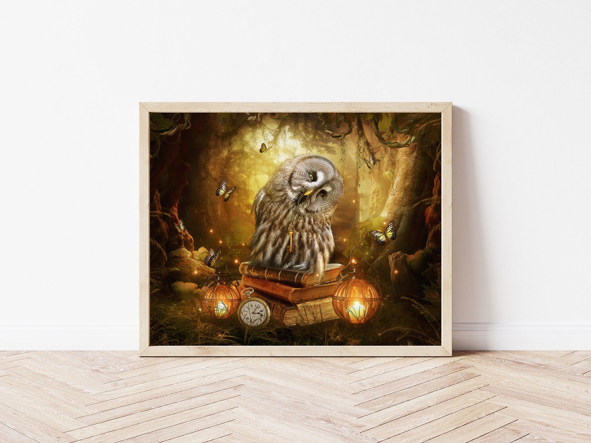 Cottagecore Owl Art Print: Fantasy Woodland Nursery Decor - Etsy