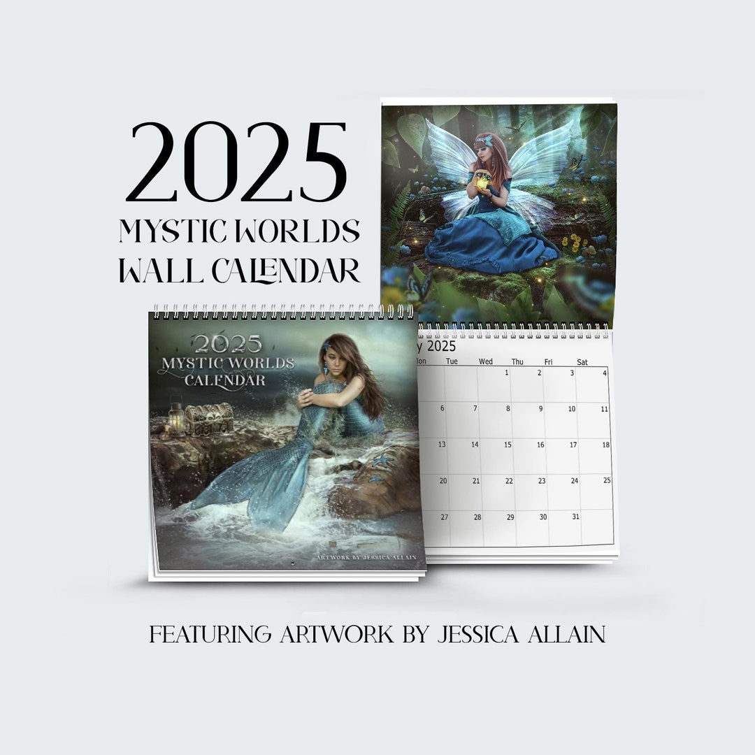 2025 Fantasy Art Calendar, Fairy Art, Mermaid Wall Décor, Wall Hanging