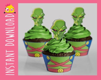 Martian Manhunter Inspired Cupcake Wrappers & Toppers PDF